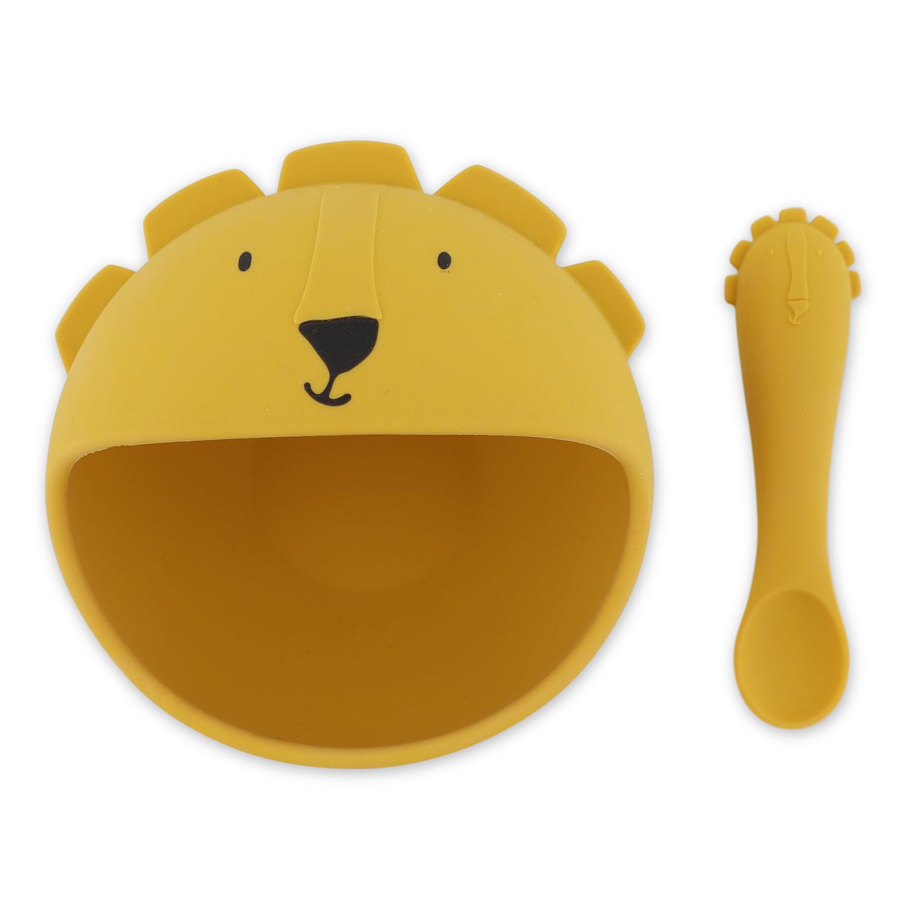 Trixie Baby zestaw obiadowy silikonowy Mr. Lion z przyssawką i łyżką