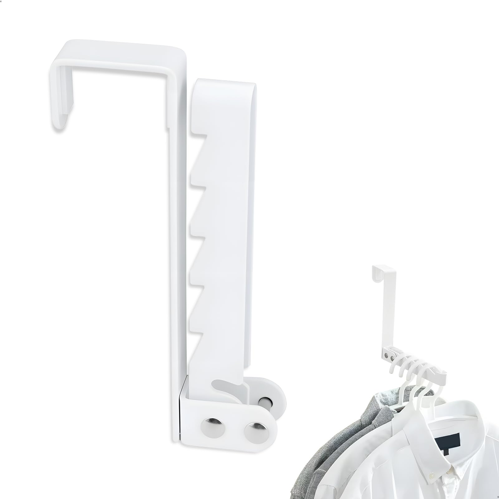 Appendiabiti Pieghevole, Appendi Abiti da Porta Senza Fori, Da Porta Per 5 Scanalature, Antiscivolo Abiti, Asciugamani, Cappotti, Borse, Appendiabiti, Guardaroba Estensibile, Ventilatore Abiti