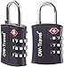 OW-Travel Lucchetto Combinazione Valigia TSA 3 cifre per Valigie e Bagagli da Viaggio. Lucchetto con combinazione per lucchetto armadietto, lucchetto palestra. Serratura a combinazione Nero 2 pezzi