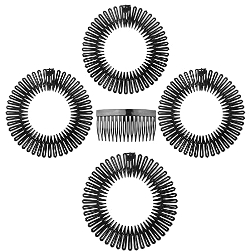 Zick-Zack-Haarreif mit einem Einsatzkamm Stretch Haarkamm Stirnband Schnappfest Haarbandhalter für Frauen Mädchen 5 Stück Cover