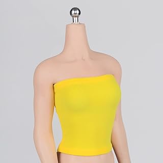 AMITD Camiseta interior sin mangas de 1/6 escala. Tops de tubo y tanque de corte para figuras de acción femenina de 12 pulgadas. Costume perfecto del chaleco. (amarillo, largo)