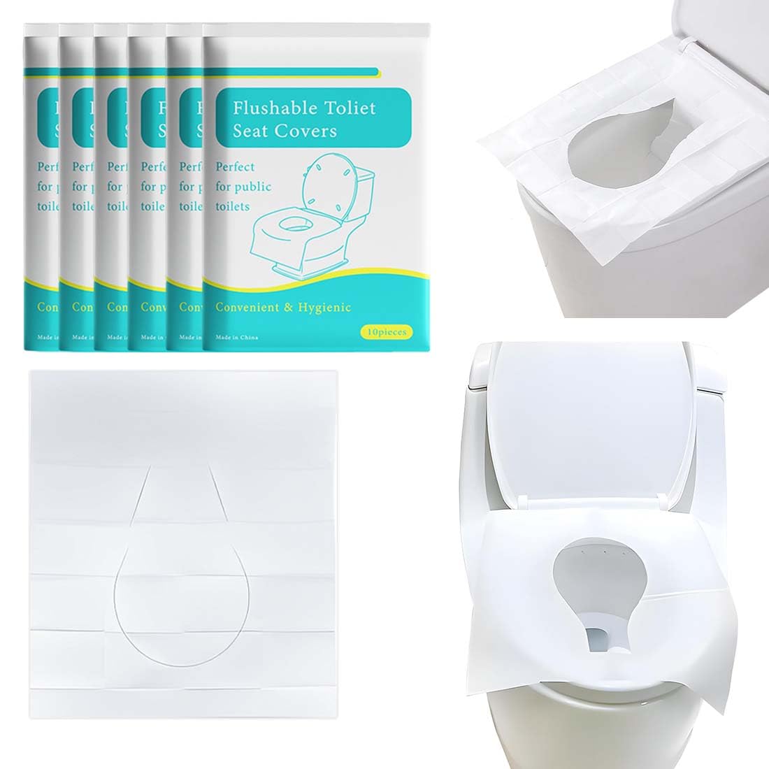 Copriwater Usa E Getta 60 Pezzi Coprisedili Wc Bianchi Biodegradabili Protezione Igienica