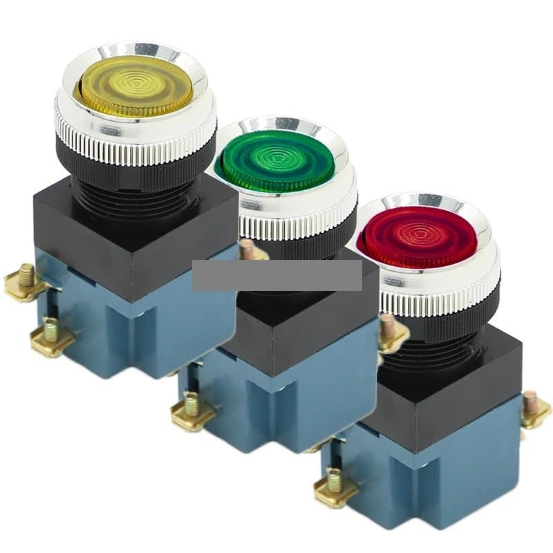 1Pcs LA19-11 25mm 5A 380V 1NO1NC Car Switch Momentary Push Button