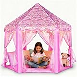 Lafyette. Princess Tent for Girls, Large Kids Playhouse Castle Play Tent with Star Lights, Indoor Outdoor Playhouse for Children, Fun Toy Tent for Girls Boys Toddlers, Playroom Birthday Gift