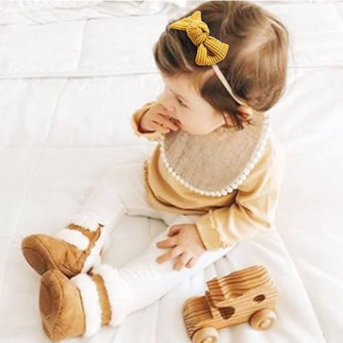 Miniatura 6 de Niceye Paquete de 12 diademas para el pelo para niñas y bebés, cintas elásticas de nailon para el pelo para recién nacidos, accesorios para el