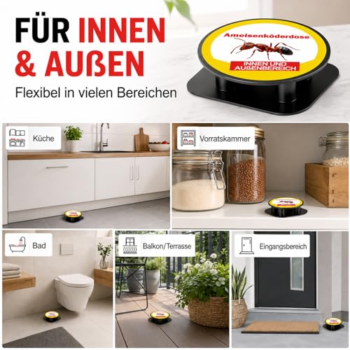 8 Stück Ameisenköderdose für Innen - Ameisenköder Ameisenfalle, Ameisen Köderdose Klebefalle Geruchslos für Küche Haus Vorratskammer Schlafzimmer Außen Garten Balkon