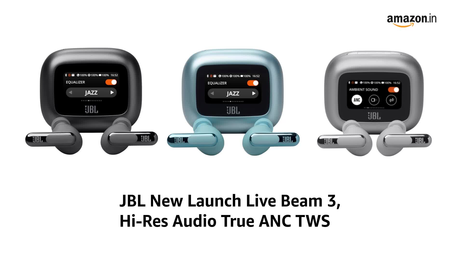 JBL New Launch Live Beam 3 TWS,Hi-Res Audio True ANC Earbuds,Smart