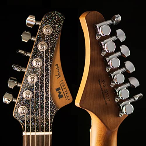 M Musi Virgo Fusion Electric Guitar Coil Split Humbucker Pickup Solid Body Electric Guitars, Rounded End Stainless Steel Frets, Mahogany Body, Roasted Maple Neck, For Rock/Blues/Jazz, Vf #TOP3