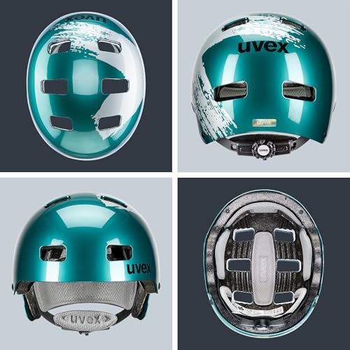 uvex Kid 3 Kinderfahrradhelm, Teal-Silver, 55-58 cm – Ansicht 4