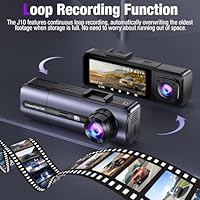 3 Channel 4K Dash Cam with 5GHz WiFi & APP Control, 4K/2.5K+1080P+1080P Front Inside and Rear, Triple Dash Camera with 64GB Card, G-Sensor, 24 Hours Parking Mode, Loop Recording, Night Vision - Image 6