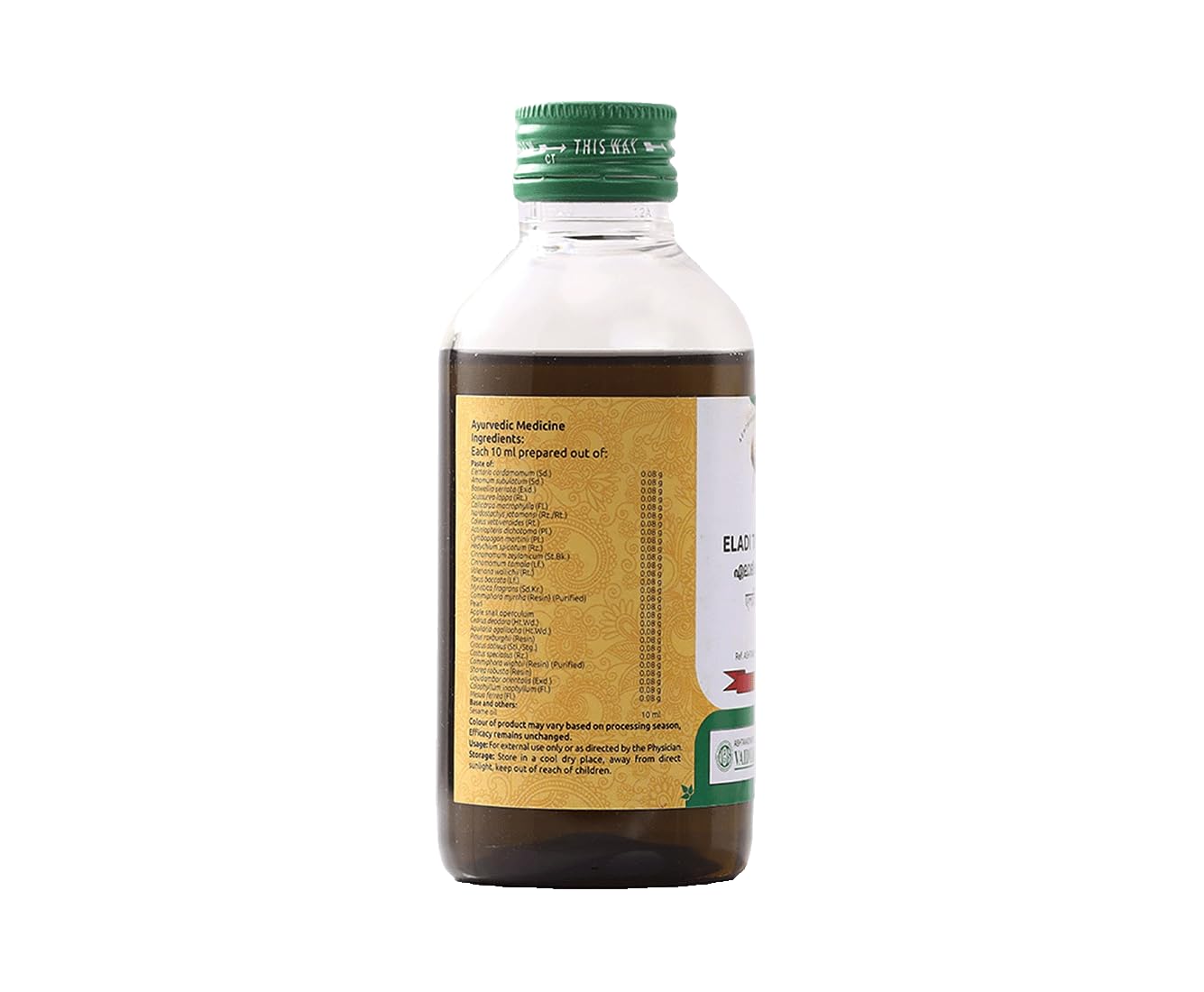 Ayurvedic Eladi Thailam Por Vaidyaratnam Oushadhasala 200ml