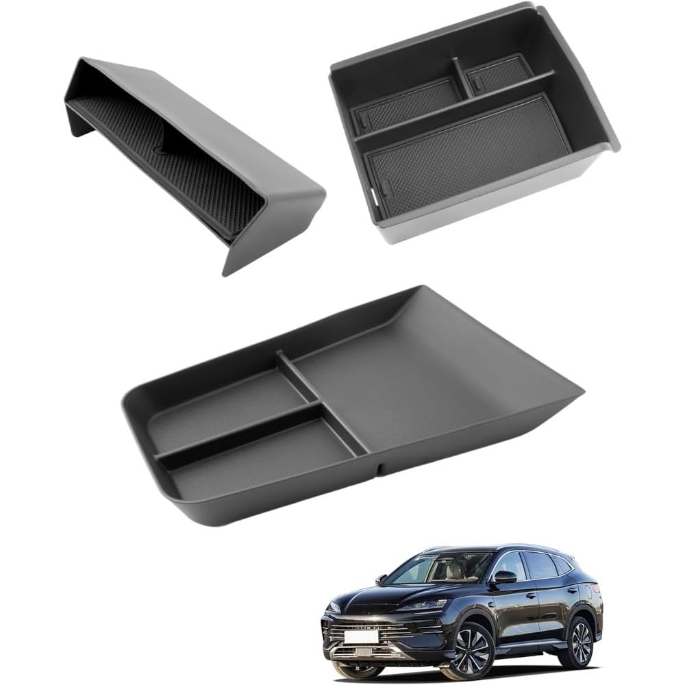 Mauxpiao A For Byd Seal U Ev [3 Pieces] Centre Con﻿sole Storage Box Setarmrest Box, Tpe Bottom Tray & Storage Compartment (2024–2026) Rewr/A