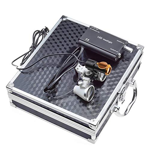 Image of NSKI 3.5X Loupes Magnifying Glasses + 5W Lamp Belt Clip Type with Filter Aluminum Box (Black)