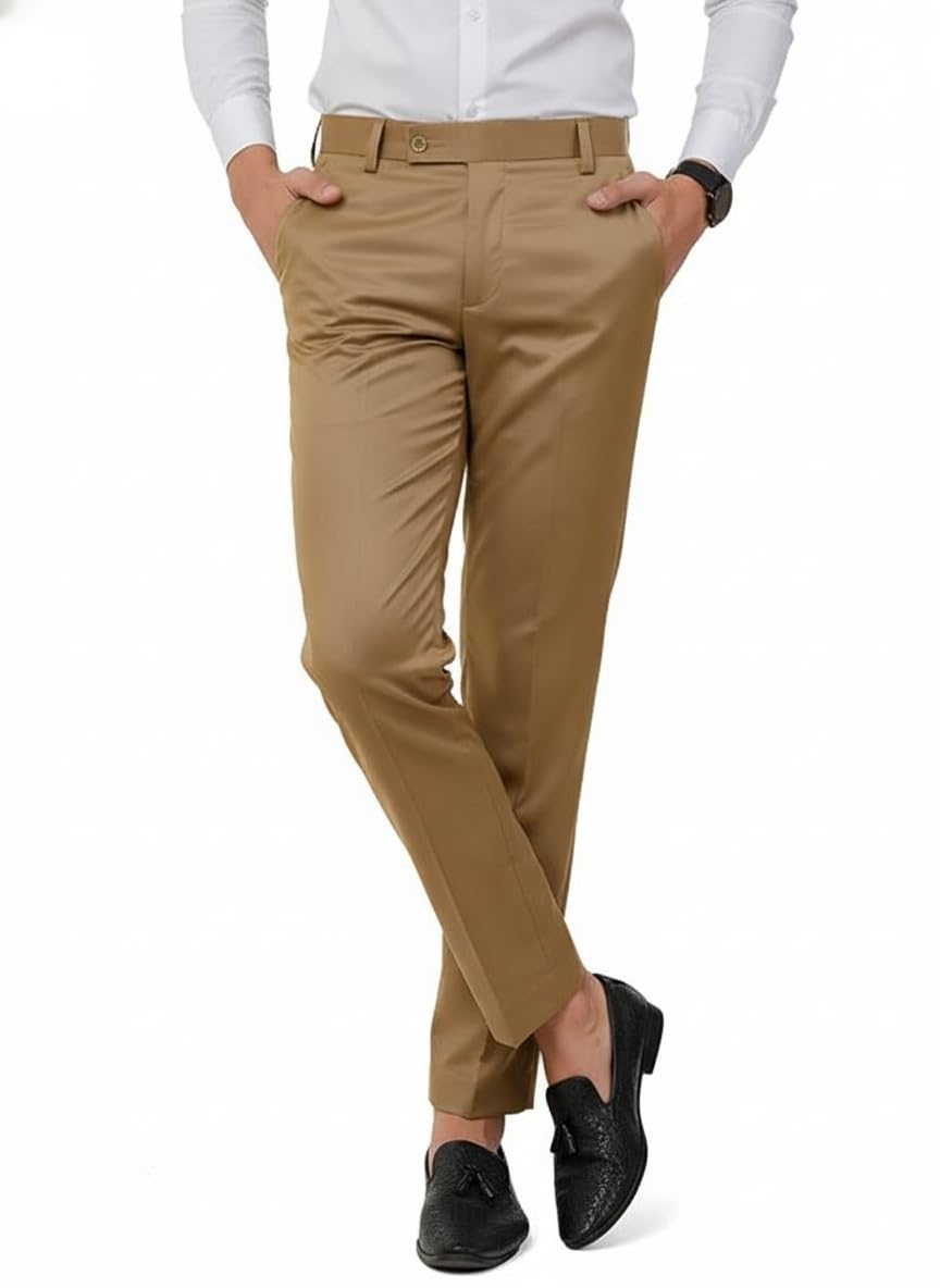 Men's Formal Khaki Trousers, Classic Fit Business Casual Dress Pants, Cotton Blend, Office Professional Wear-picture-54