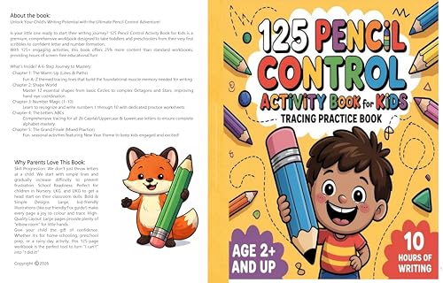 125 Pencil Control Activity Book for Kids: Premium Tracing Practice for Nursery, LKG & UKG | Ages 2-6 | Build Fine Motor Skills image 2