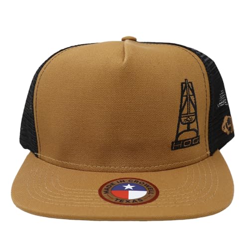 Image of HOOEY Oil Gear (HOG) Trucker Hat for Men - Adjustable Snapback Mesh Baseball Cap - Western Work & Casual Wear Breathable Mesh