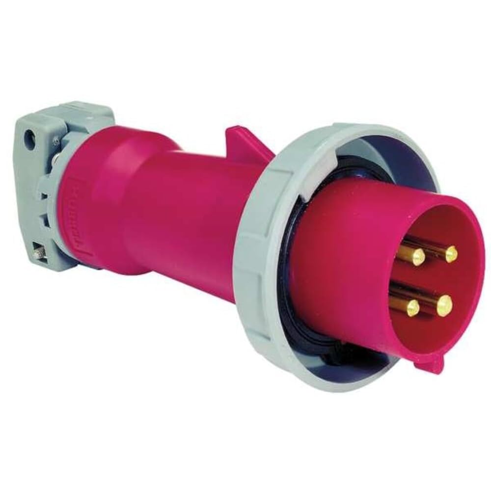 Hubbell HBL430P7W Pin and Sleeve IEC Plug, 3 Pole, 4 Wire, 30 amp