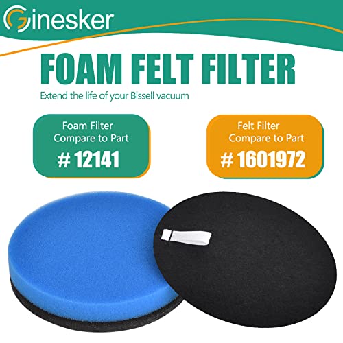 Image of 3 Sets Replacement Filter Compatible with Bissell Cleanview Pet Vacuum 2252 2254 2256 2258 2486 PowerGroom 22528 PowerForce 3334 Powerlifter, PowerClean & PowerEase, Compare to Parts # 12141 & 1601972