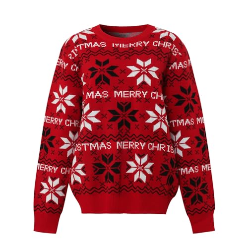 Womens Sweaters Christmas Letter Snowflake Holiday Tops | Relaxed Fit Round Neck Top Brings Cheerful Holiday Vibe for Shopping Trips Friend Hangouts And Festive Occasions - image 3