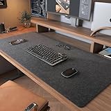 Schreibtischunterlage Filz, 90x40cm Rutschfeste Tischunterlage Schreibtisch Desk Mat, Mauspad XXL Schreibtisch Unterlage Zubehör für Büro & Home office (Dunkelgrau, 90x40cm)