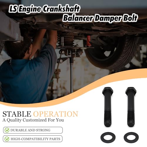2 Pcs LS Crankshaft Balancer Damper Bolt,Fits 4.8L 5.3L 5.7L 6.0L 6.2L LS1 LS2 LS3 LQ4 LQ9 L92 L76 L77 L96,High-Strength Harmonic Balancer Bolt,Replace OE GM12557840,234-2503 - Image 6