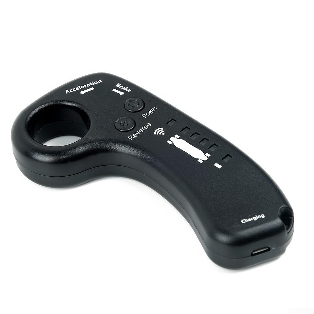 Telecomando elettrico per skateboard a quattro ruote, con indicatore di potenza, design curvo, presa comoda, 4 modalità di velocità, per longboard e sport all'aria aperta