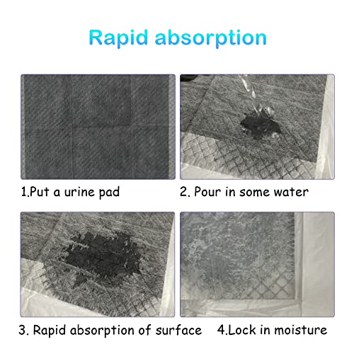 Image of 100 Pcs Disposable Rabbit Pee Pads,Pet Pees Pad Cage Black Carbon Liner,Super Absorbent Leak Proof Cushion Reduce Odor Bunny Training Accessories for Kitten Puppy Hamsters Hedgehog