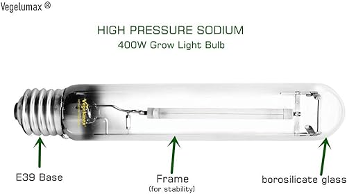 Miniatura 8 de Bombilla de 400 W HPS Super Group, espectro rojo y naranja mejorado de alto PAR, CCT 2100K, ultra brillante 55,000 lúmenes, base E39, 1 paquete