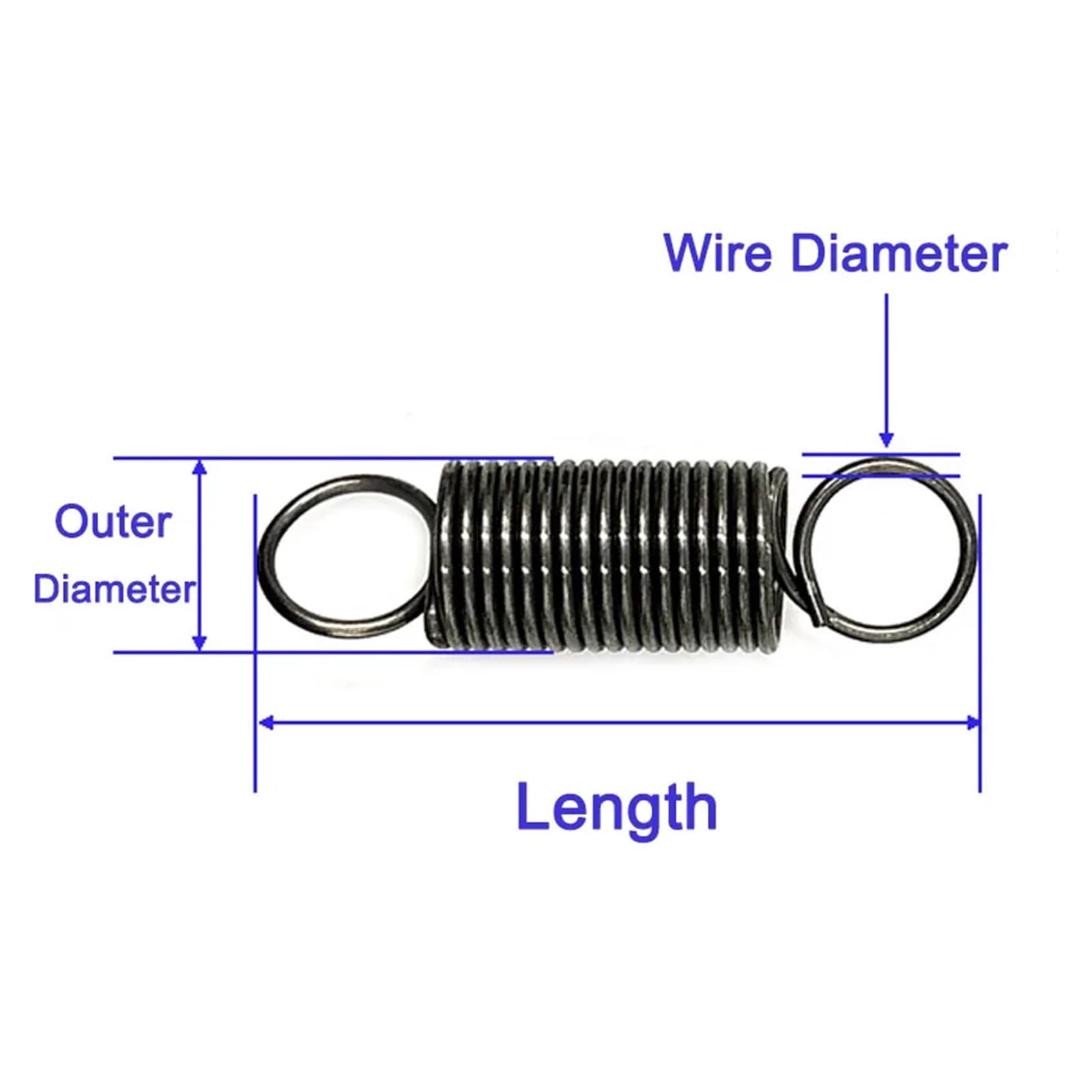Zugzugfeder, 300 mm lang, Doppelschraubenfedern, Drahtdurchmesser 0,3/0,4/0,5/0,6/0,7/0,8/0,9, Außendurchmesser 3–9, Stahlmaterial(0.8 x 10 x 300mm,20 PCS)