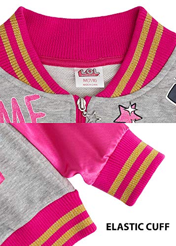 L.O.L. Surprise! Girls' Bomber Pink Sparkly Sleeve 'Time to Shine' Sequin Jacket4
