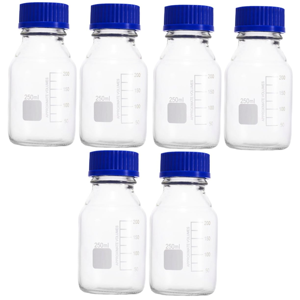 iplusmile 6piezas Frascos De Vidrio Para Laboratorio De Botellas De Muestreo Boca Ancha Para Muestras y Reactivos Transparentes y Duraderas