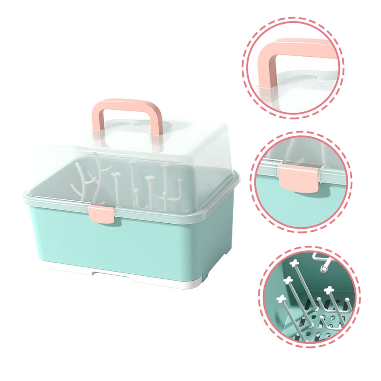 Babyflaschen Trockenbox mit Deckel Organizer für Babyflaschen und Babybesteck Freier Aufbewahrungsbehälter mit Abtropfschale für Küche und Stillzubehör