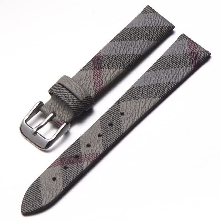 Sidart Luxury Soft Designer Leather Band Compatible with Apple Watch Series Ultra 8 7 6 5 4 3 2 1 SE, 38mm 40mm 41mm Single Tour for Women and Men, Plaid-Beige Grey