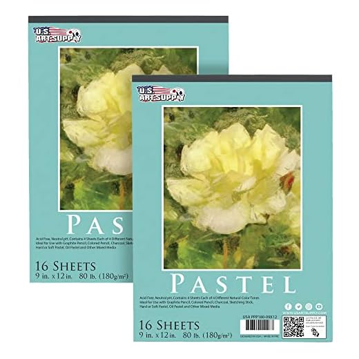 U.S. Art Supply 9" x 12" Premium Pastel Paper Pad, 80 Pound (180gsm), Assorted Natural Tone Paper Colors, Pad of 16-Sheets (Pack of 2 Pads)