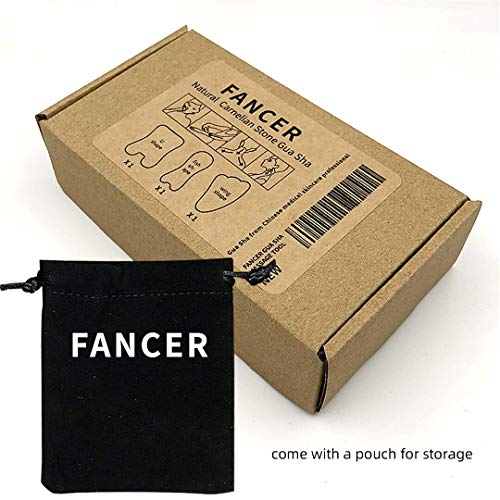 Gua Sha Scraping Massage Tools, Fancer (3 Pcs) Natural Carnelian Red Agate Gemstone Jade Crystal Healing Stone Scraper Board For Body Face Spa Acupuncture Therapy Trigger Point Treatment #TOP5