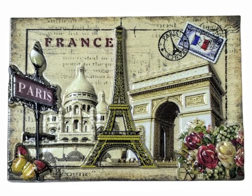 Magnete da frigorifero 3D Parigi Francia souvenir regalo, decorazione per casa e cucina, adesivo magnetico da collezione Parigi Francia