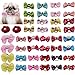 Ewanda store 50 Pcs Cute Dog Hair Bows Pairs Rhinestone Pearls Flowers Topknot Dog Bows Pet Grooming Hair Bows Topknot Rubber Bands