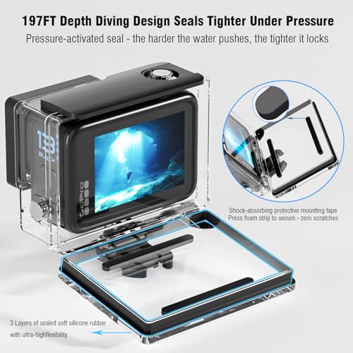 Carcasa impermeable GoPro Hero 13 para bucear profundo sin romper la cámara 3
