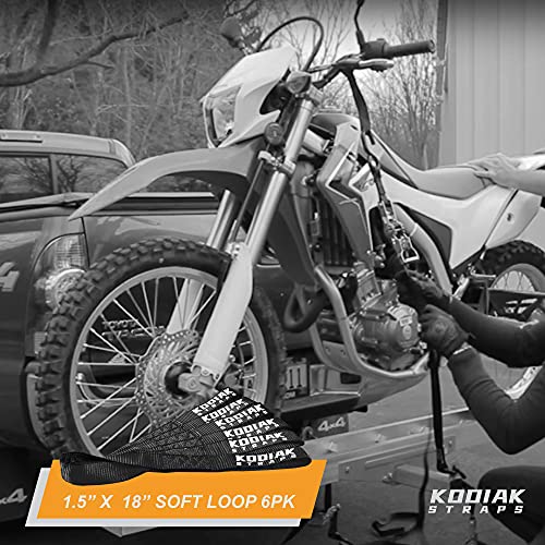 image for Soft Loop Tie Down Straps - 1.5 x 18 inches- 10,000 lb Load Capacity -