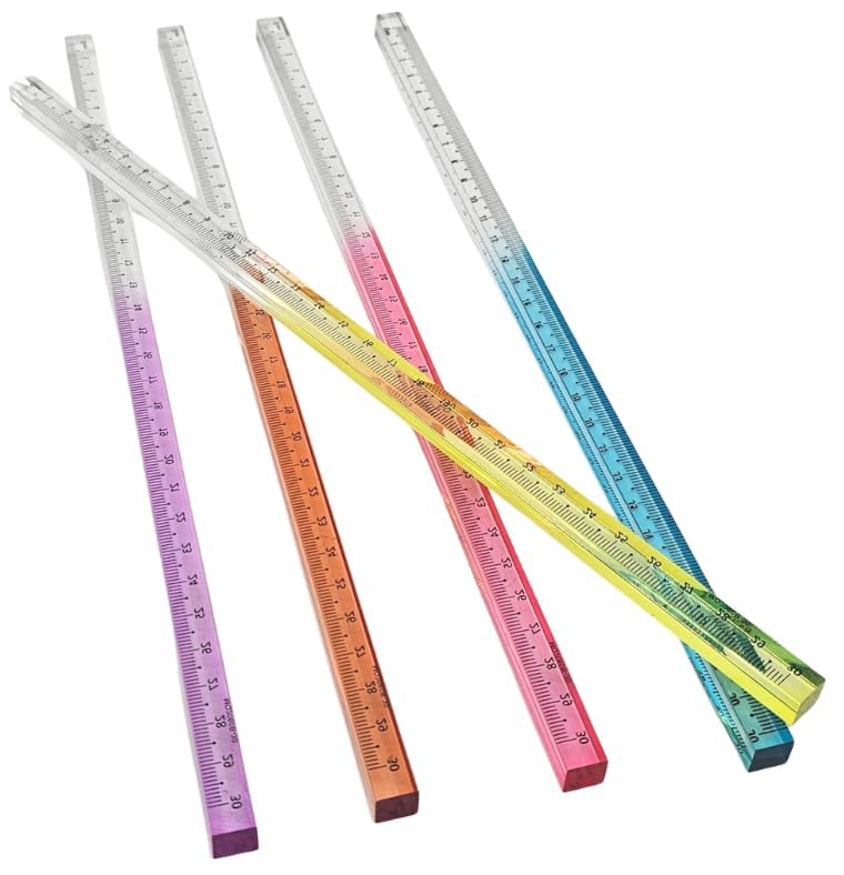 Cube Acrylic Ruler – 30 cm Transparent Gradient Measuring Rulers, Multifunctional Stationery Tool for Kids, Students & School Use (Pack of scales/Rulers) (30 cm - pc)-image-5