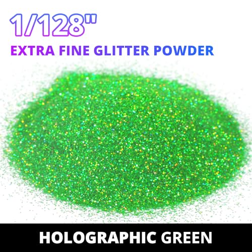 image for HTVRONT Holographic Fine Green Glitter - 200g/7oz Resin Glitter for Cr
