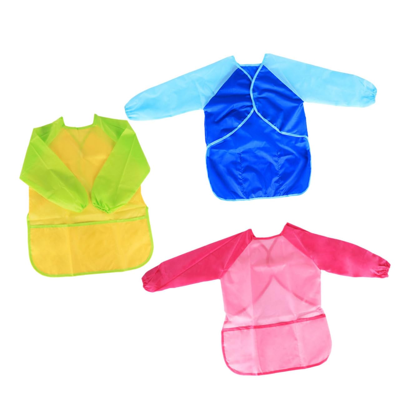 UPKOCH 6pezzi Grembiuli Impermeabili Per Ragazzo Ragazza Con Maniche Lunghe Bavaglini Per Pittura e Disegno Assortito Di Colori Protezione Per Durante Attività Creative