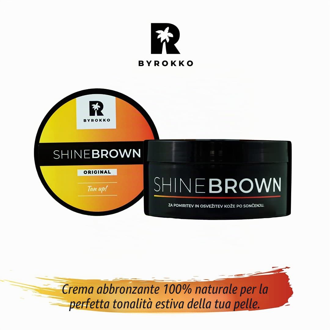 Byrokko SHINE BROWN Premium Tanning Accelerator Cream x 190ml Sunbed o Outdoor Sun Use Tan Up! & Aloe Vera Lenitivo Doposole Gel Idratante x 200ml Ingredienti Naturali.