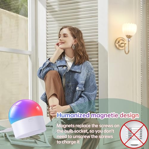 Image of Set of 2 Vintage Battery Operated Wall Sconce, Rechargeable Wall Lamp with 5000mAh Battery & Remote Control, Dimmable Wall Lights with tulip shade for Bedroom Bathroom Living Room, (Tulip White Up)