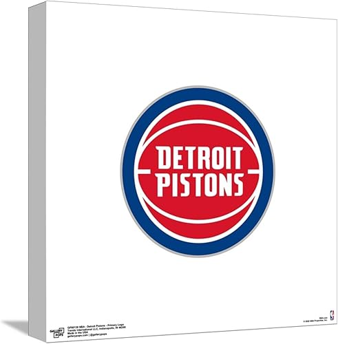 Trends International Gallery Pops NBA Detroit Pistons - Lienzo decorativo para pared, con logotipo principal, 12.00 x 12.00 pulgadas, lienzo estirado