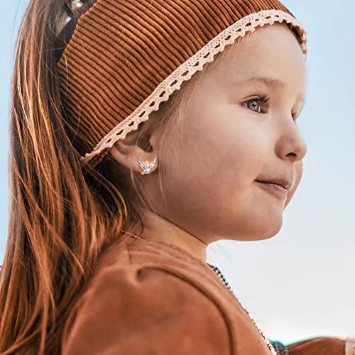 Sterling Silver Highland Cow Rabbit Horse Dog Hypoallergenic Stud Earrings with Safety Screwback Birthday Christmas Earrings Jewelry Gift for Women Animal Lovers2