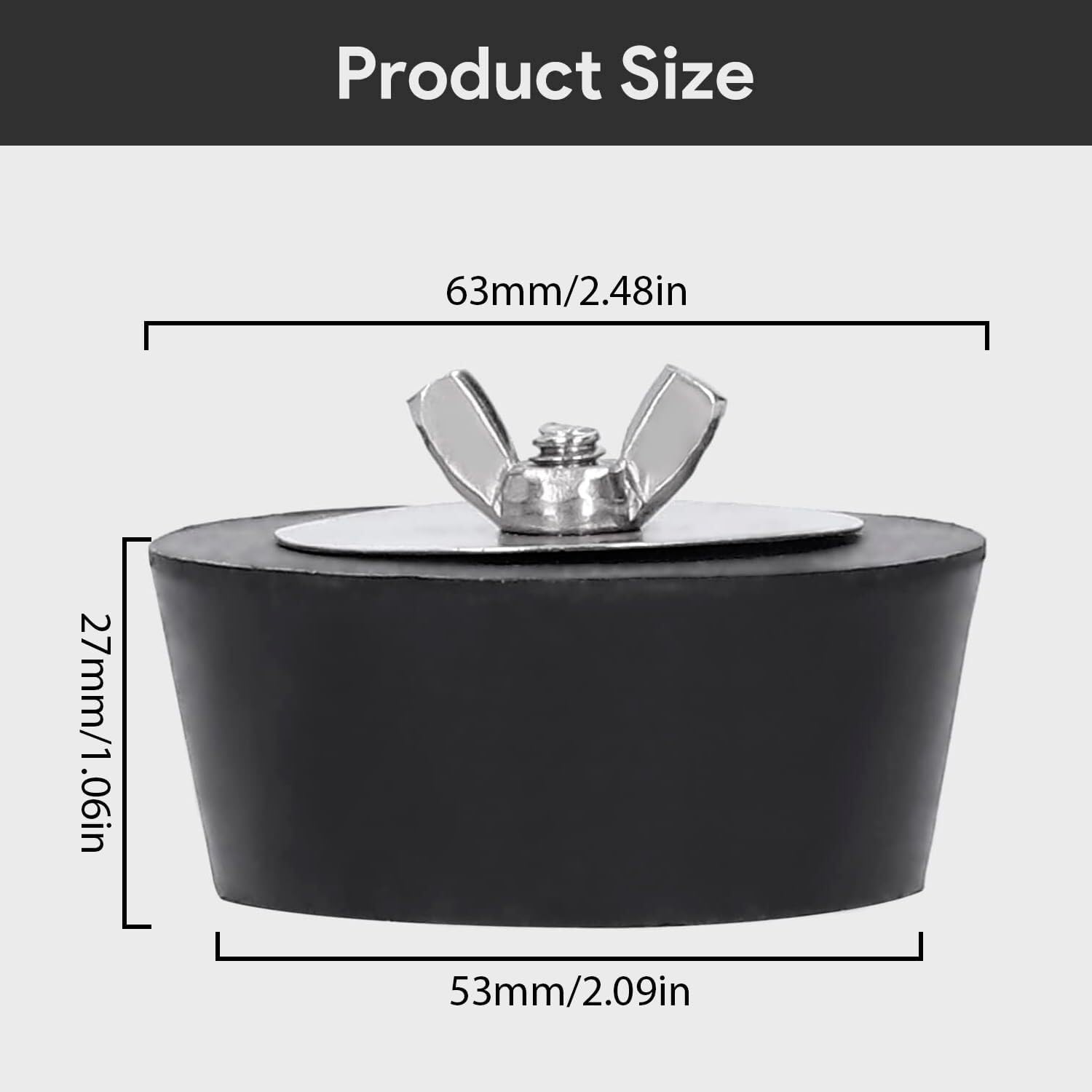Lot de 2 Bouchons d’Hivernage Piscine 63mm 2,5", Bouchons Skimmer Expansibles en Caoutchouc pour Refoulement et Tuyau(63mm/2 5in*2Pcs)