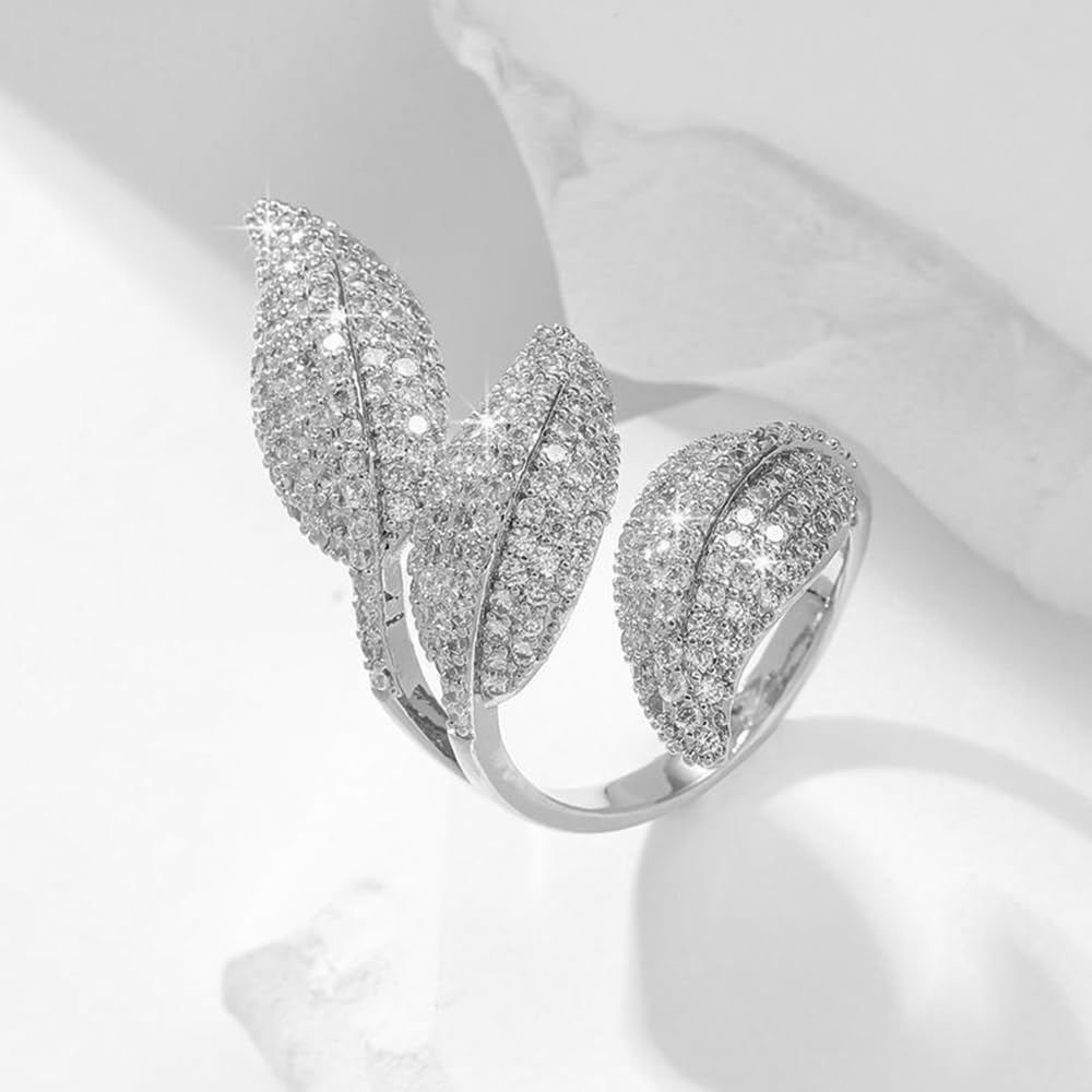 Minimalist Rings for Women, Adjustable Stackable Stainless Steel Rings Eternity Band Cubic Zirconia Personalized Engagement Rings Chic Jewelry for Her - Image 5