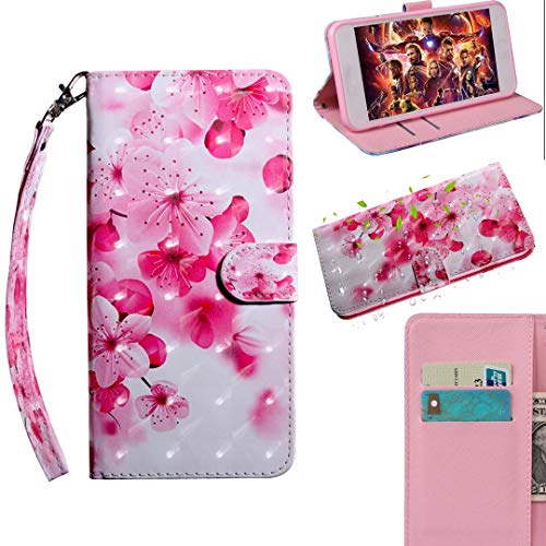 Funda para Motorola Moto E5 Play Go, SATURCASE de piel sintética en 3D, con función atril, ranuras para tarjetas, funda protectora con correa de mano para Motorola Moto E5 Play Go (BX-10)
