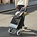 2 Wheels 35L Lightweight Shopping Grocery Trolley Travel Folding Cart Luggage Waterproof Foldaway Shopping Cart Grocery Bag for Easy Storage - Black